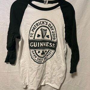 Guinness St. Patrick's Day 2019 Baseball Tee - Dark Green& White Size S